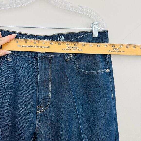 PD&C Blue Straight Leg Pleated Jeans Men’s Size 36x32 - Picture 2 of 7